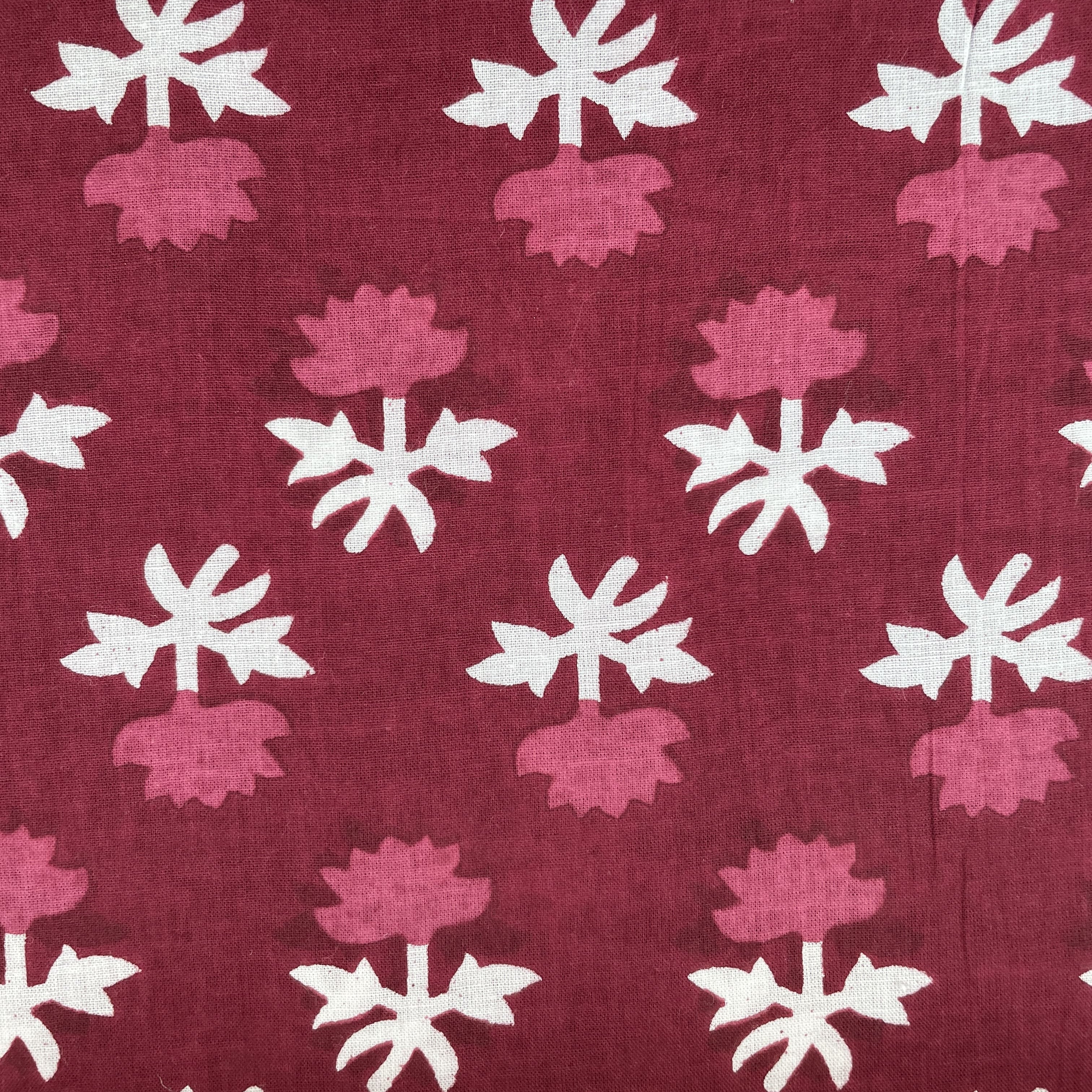 White & Pink Floral Thread Embroidery Cotton Fabric 11697 - Image 2