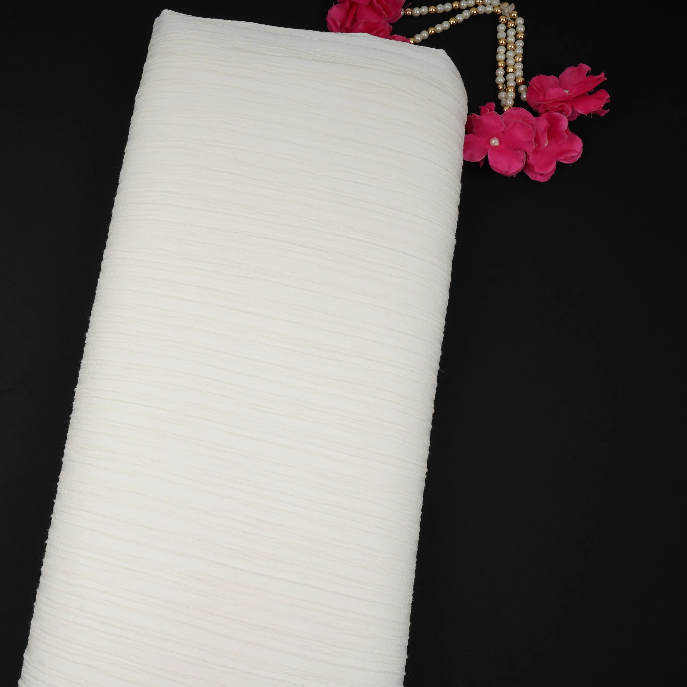 White Solid Crushed Poplin LI-32161