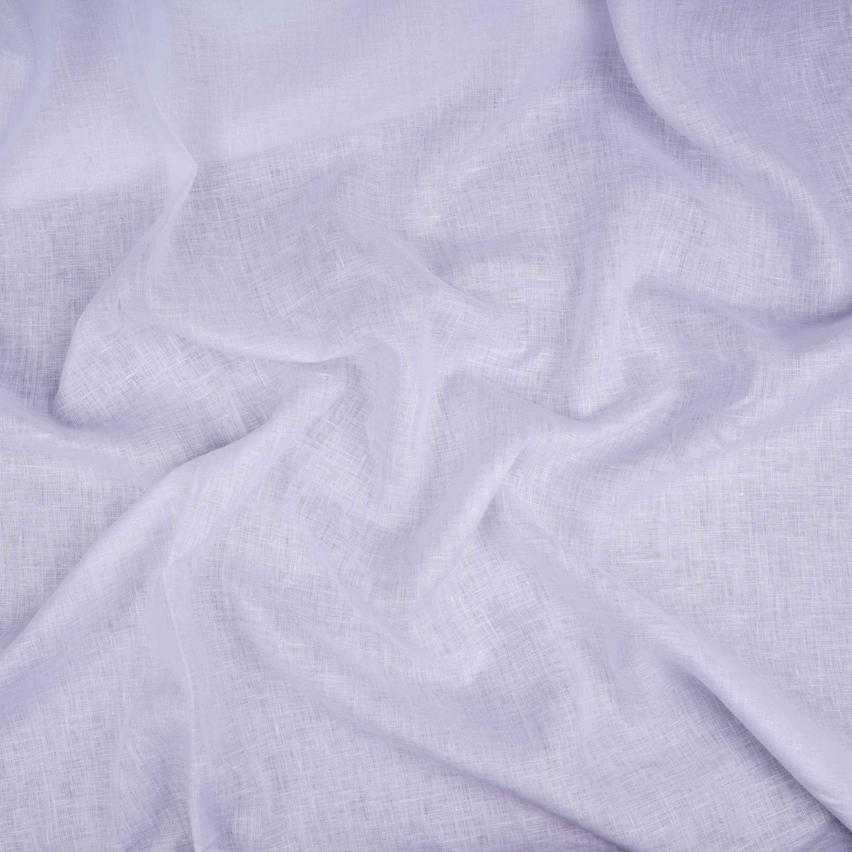 White Solid Pure Linen Fabric UT-31166 - Image 4