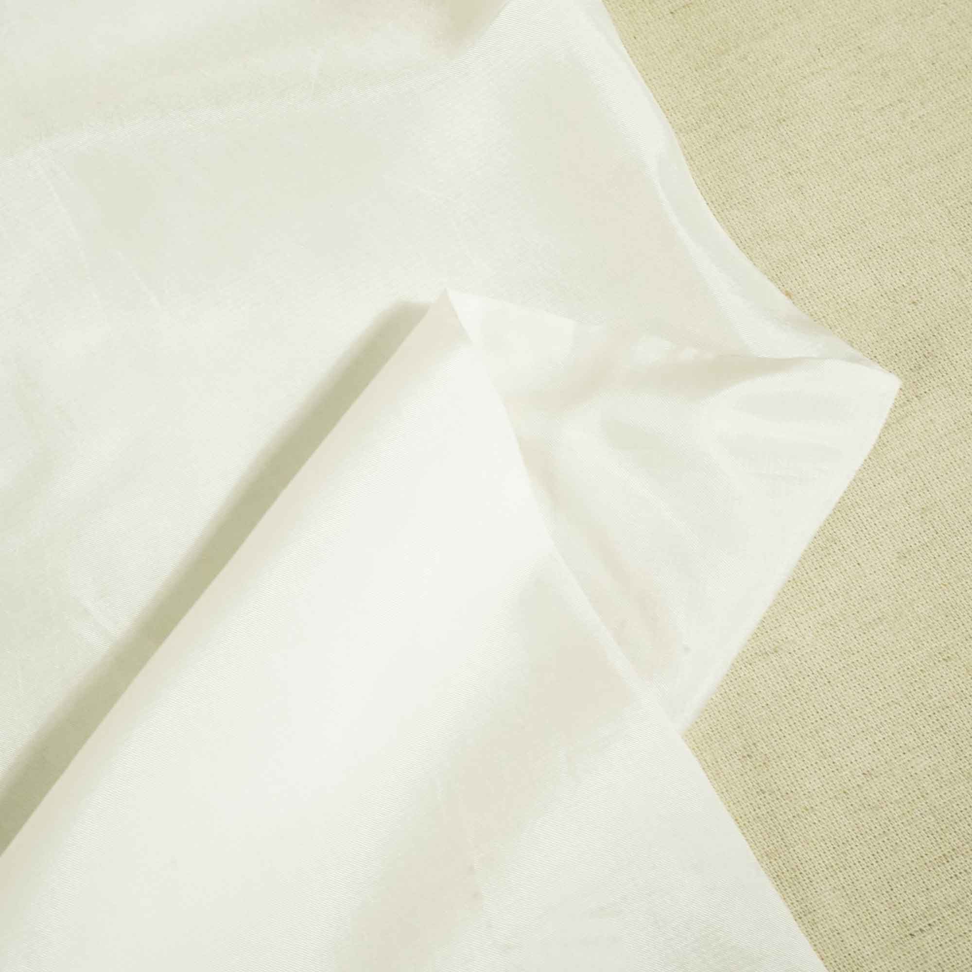 White Solid Russian Silk Dyeable Fabric Bemberg russian silk fabric TU-6169 - Image 2