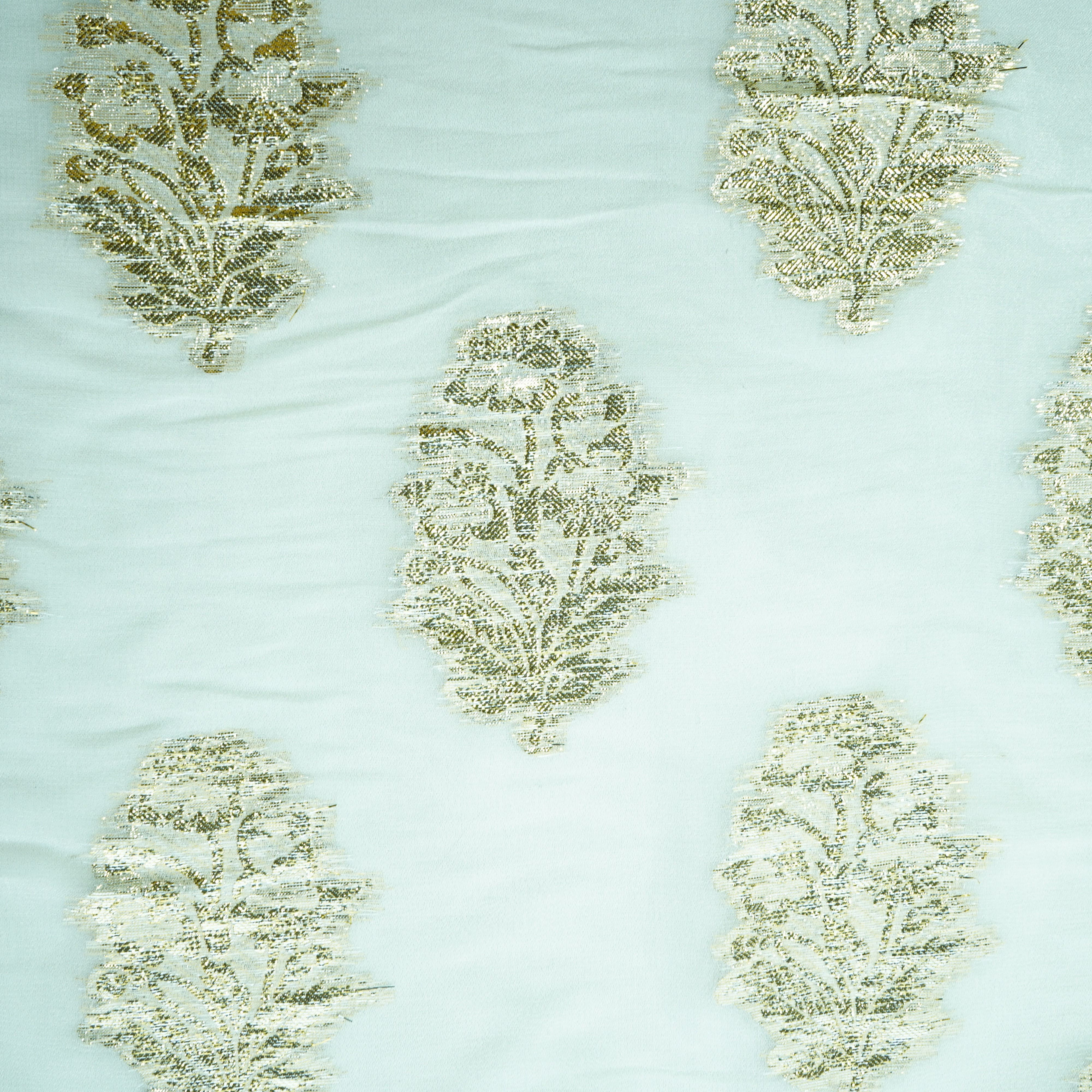 white with gold floral georgette jacquard - Image 3