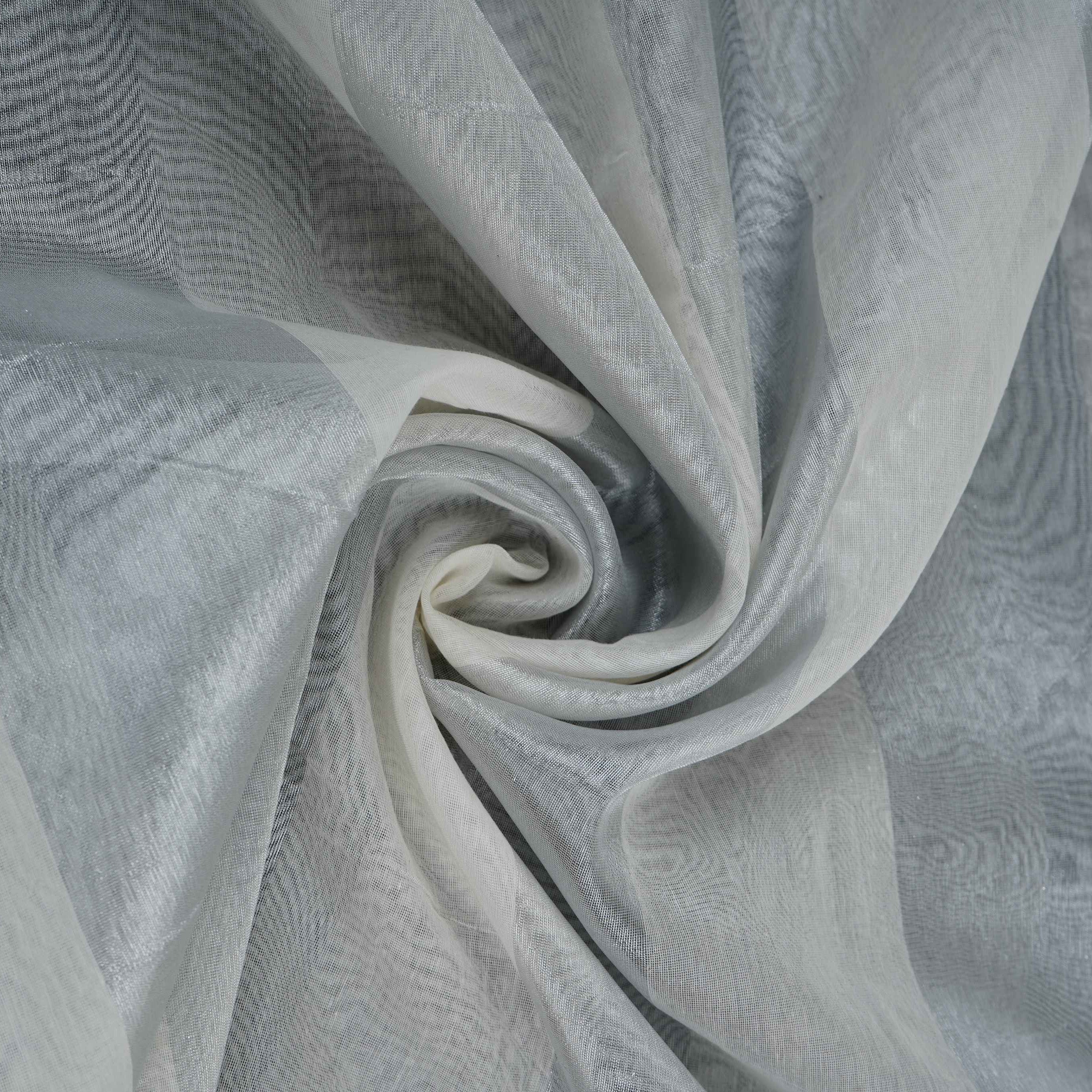 White with Silver Stripes Dyeable Tissue Fabric ACV-32246 - Image 4