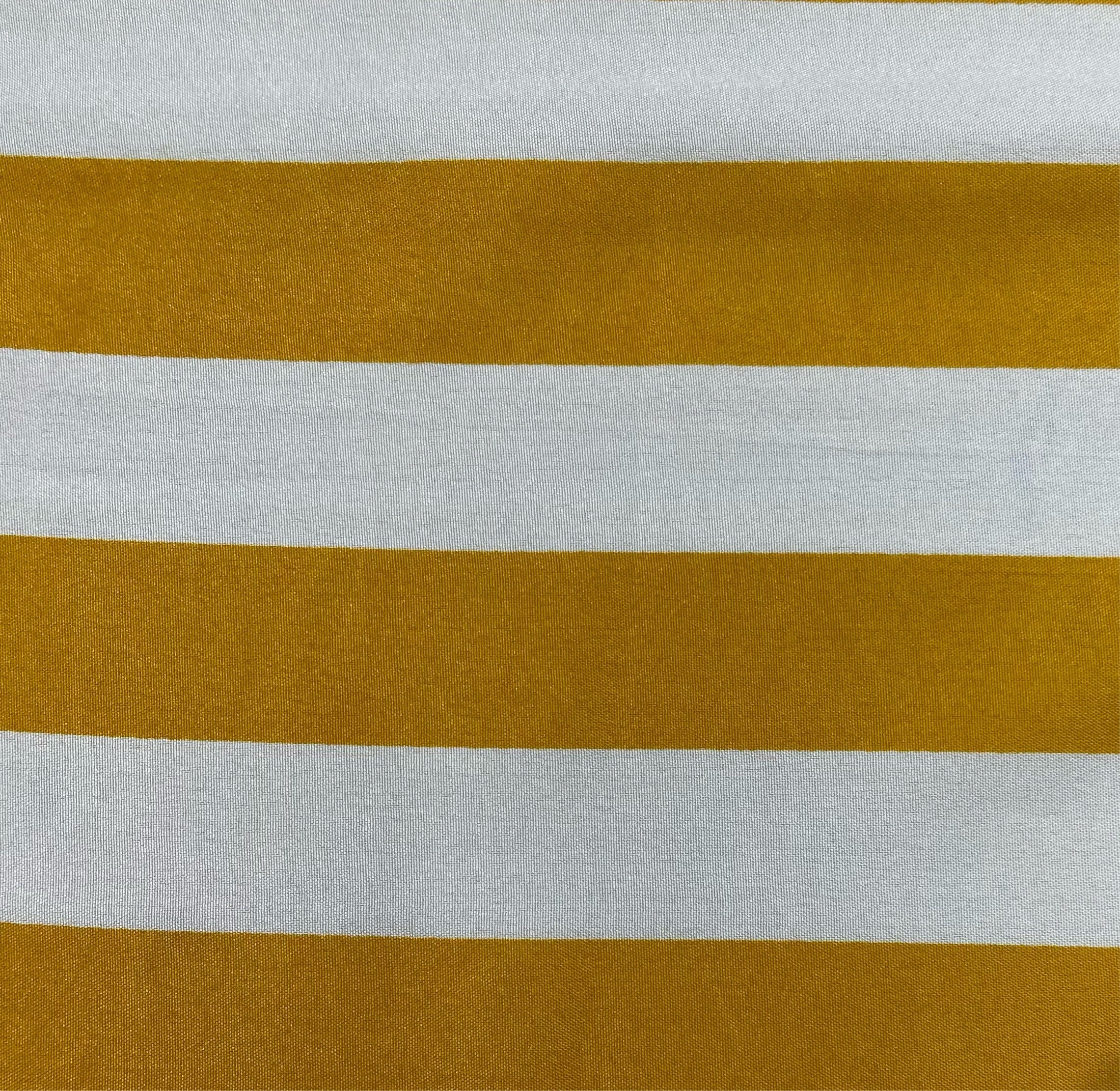 White With Yellow Stripes Crepe Fabric - Image 2