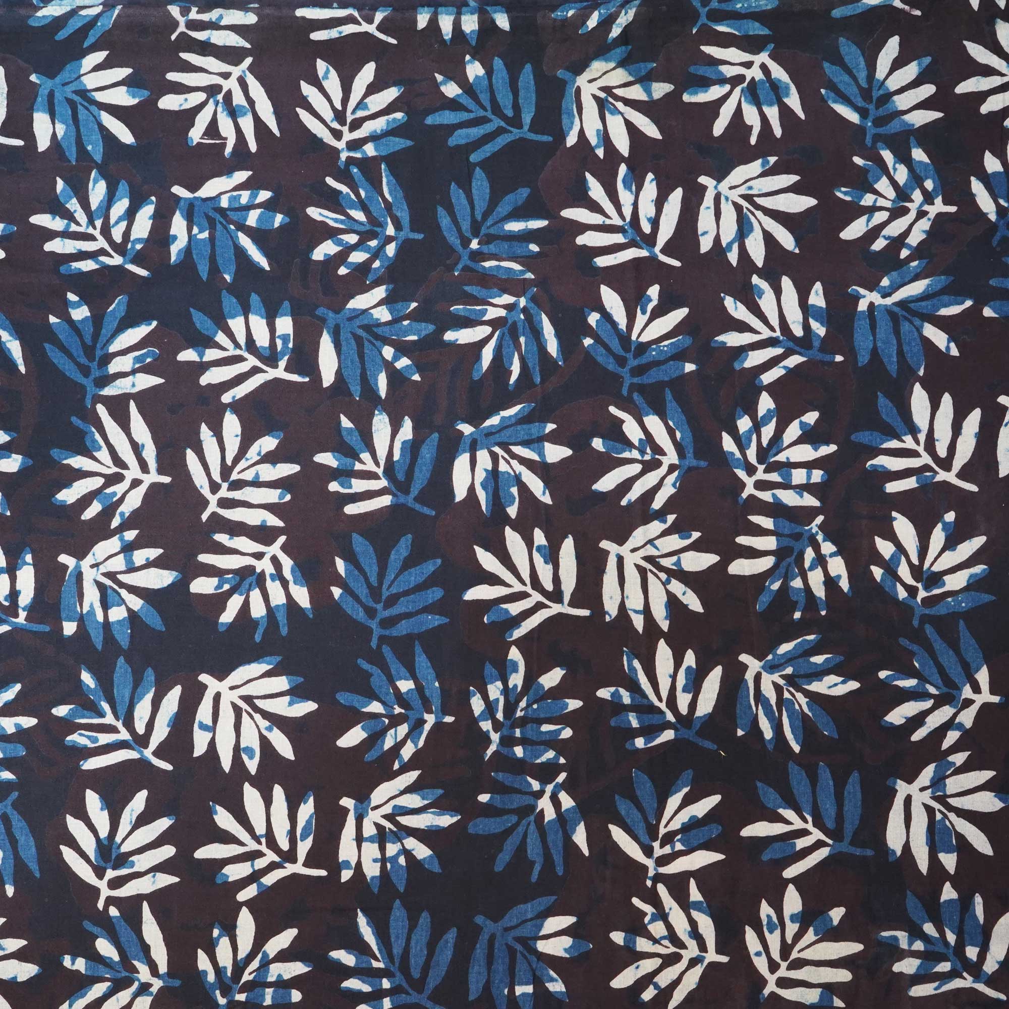 Wine & Indigo Jahota Print Cotton Fabric NC-24571 - Image 4