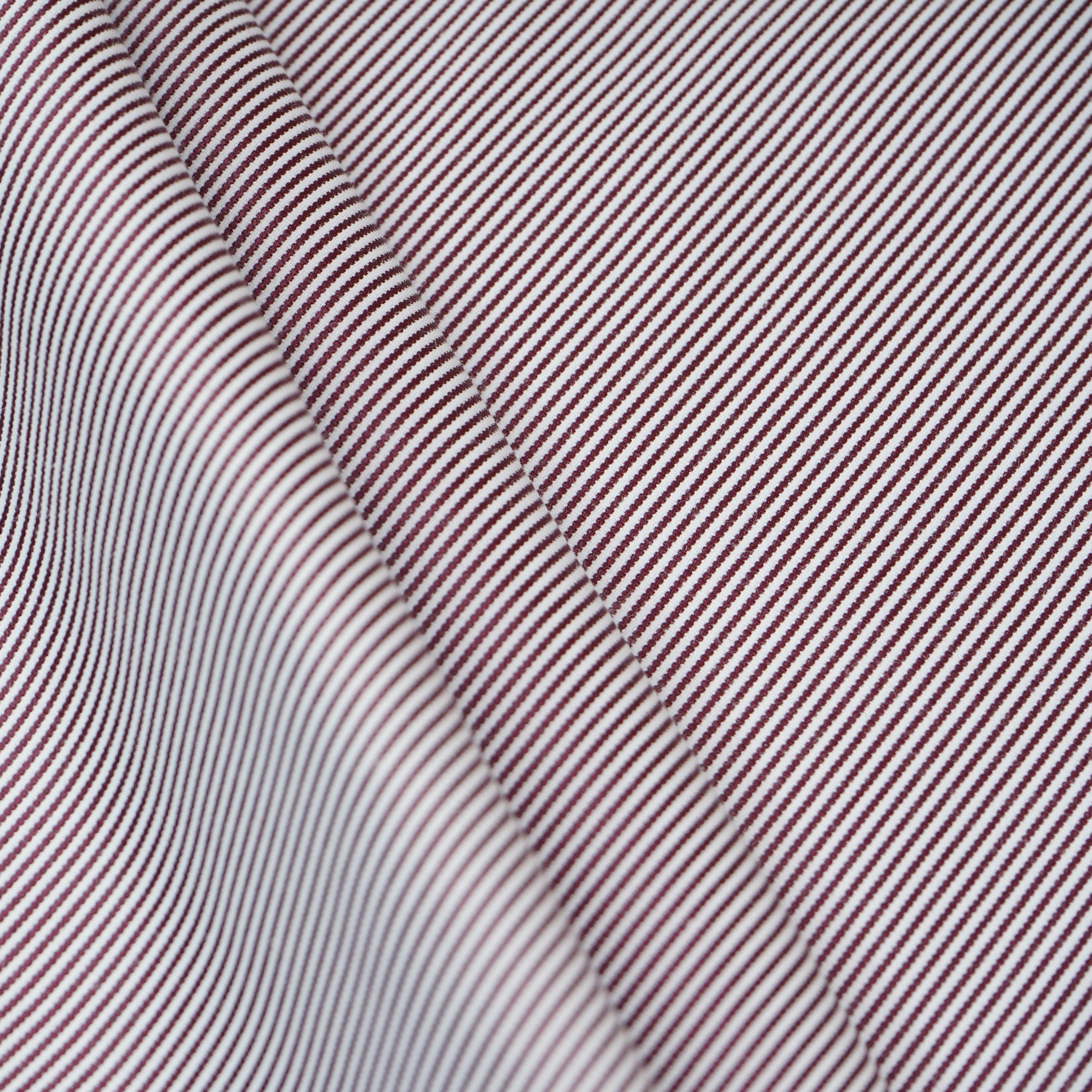 Wine & White Stripes Print Poplin Fabric MFM-30114 - Image 4