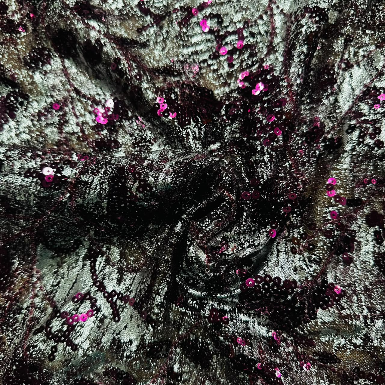 Wine Foil Sequins CutDana Handcrafted Net Fabric CF-15125
