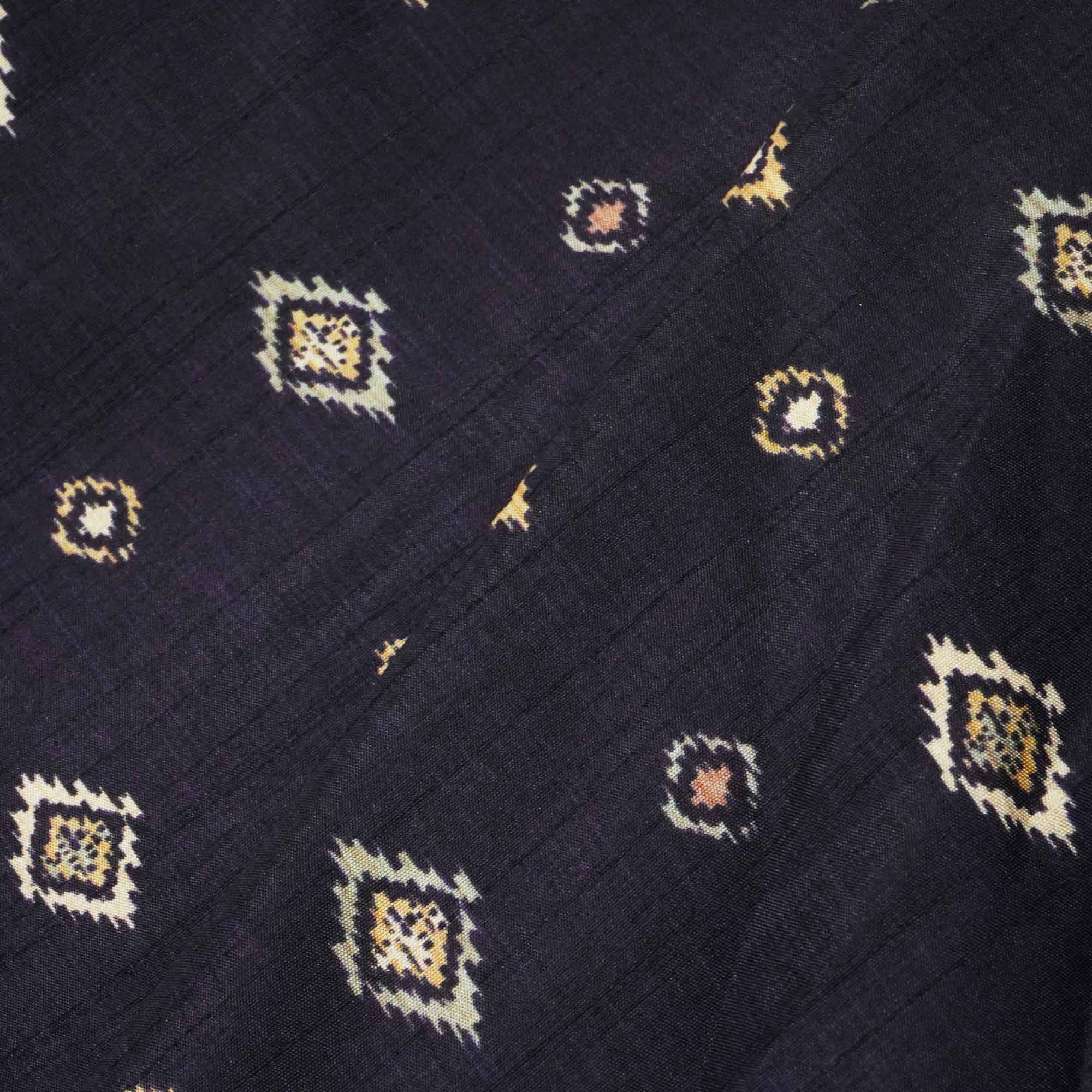 Wine Ikkat Print Tusser Silk Fabric 3542 GT-20366 - Image 3