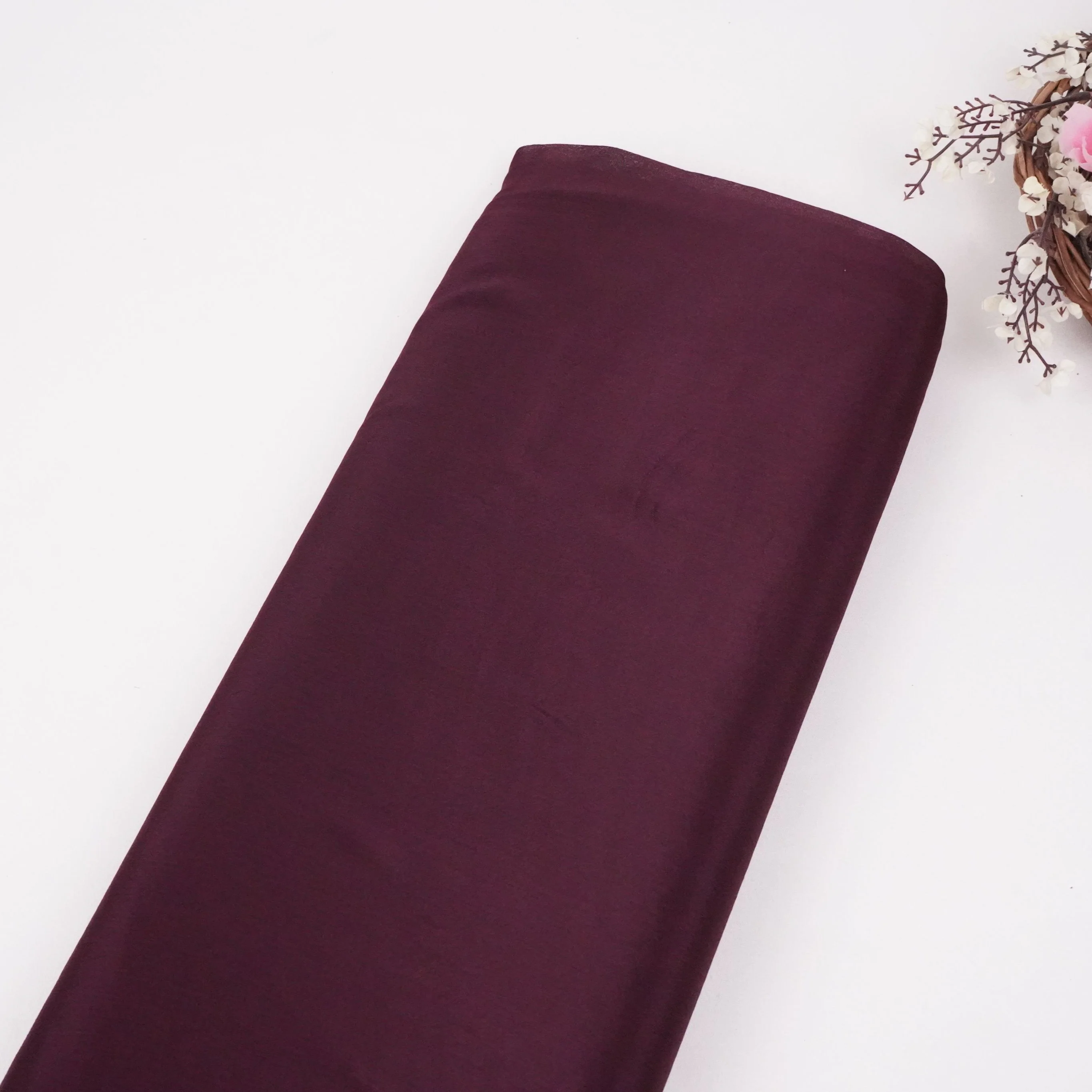 Wine Solid Chinon Fabric NFC-04