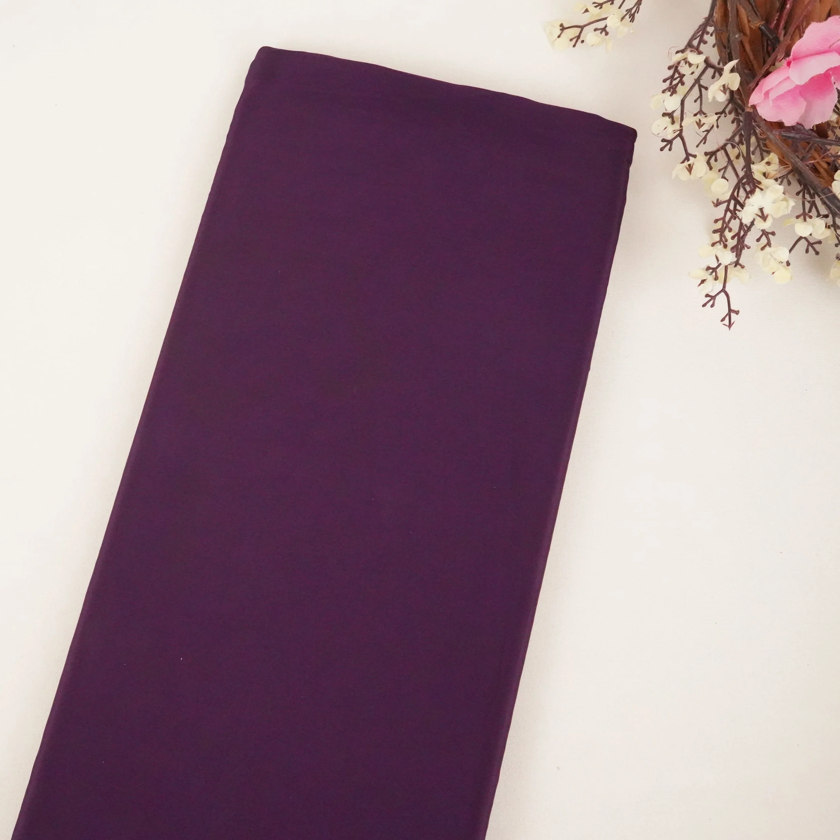 Dark Purple Solid Natural Crepe Fabric GT-19737