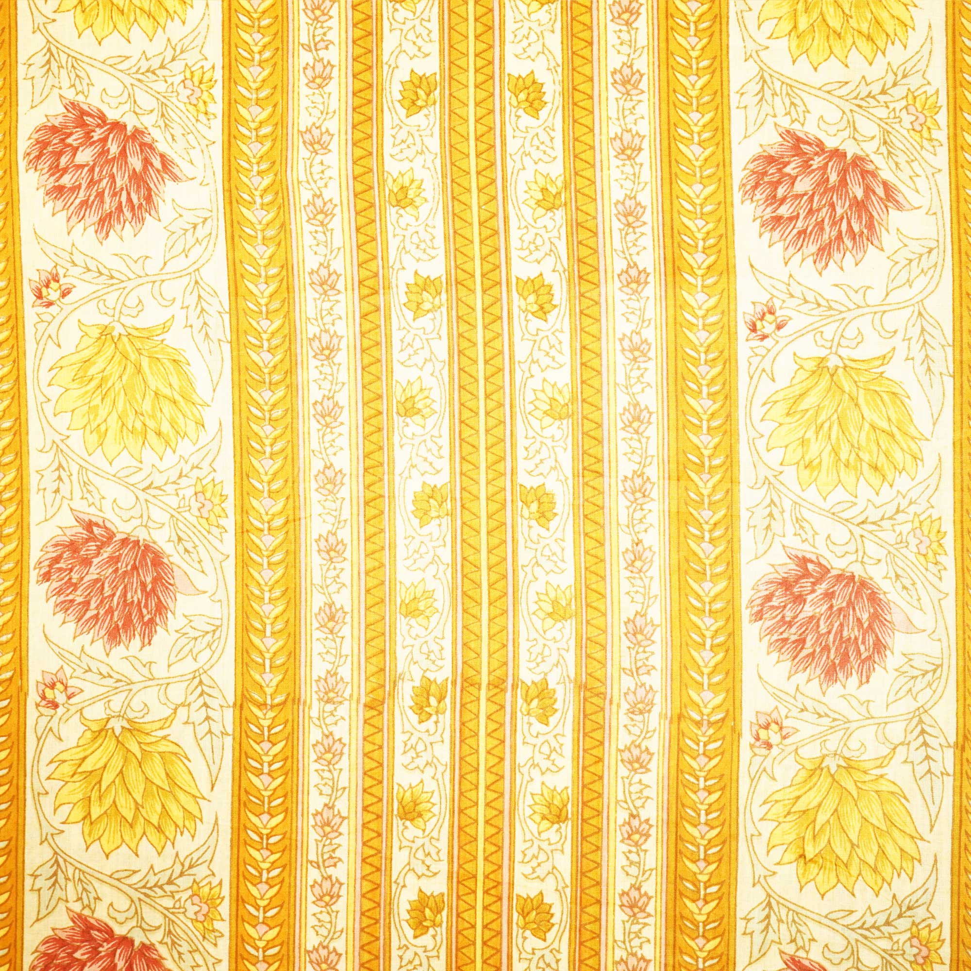 Yellow Floral Print Cotton Fabric MFL-23643 - Image 3