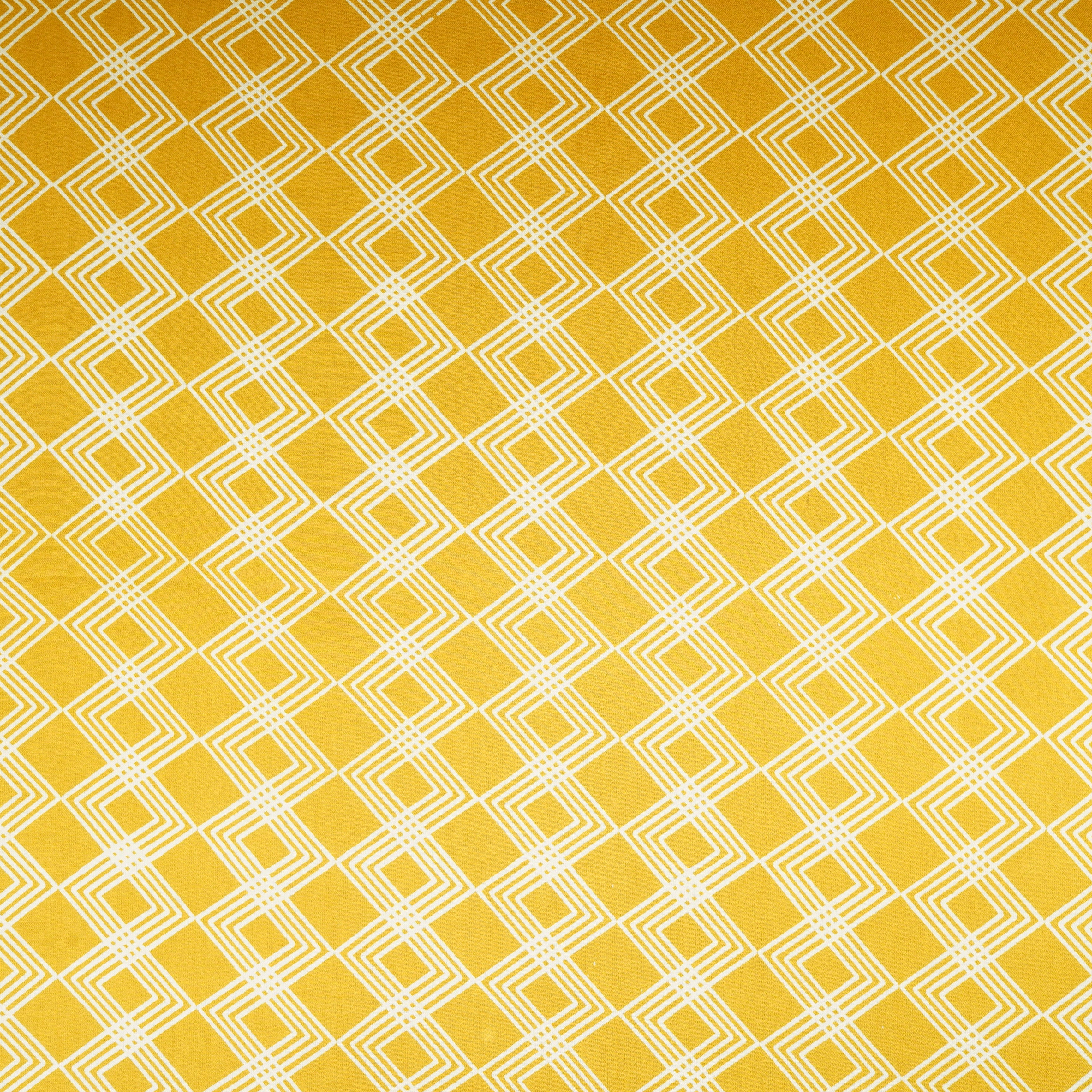 Yellow Geomatrical Print Modal Satin SN-29514 - Image 2