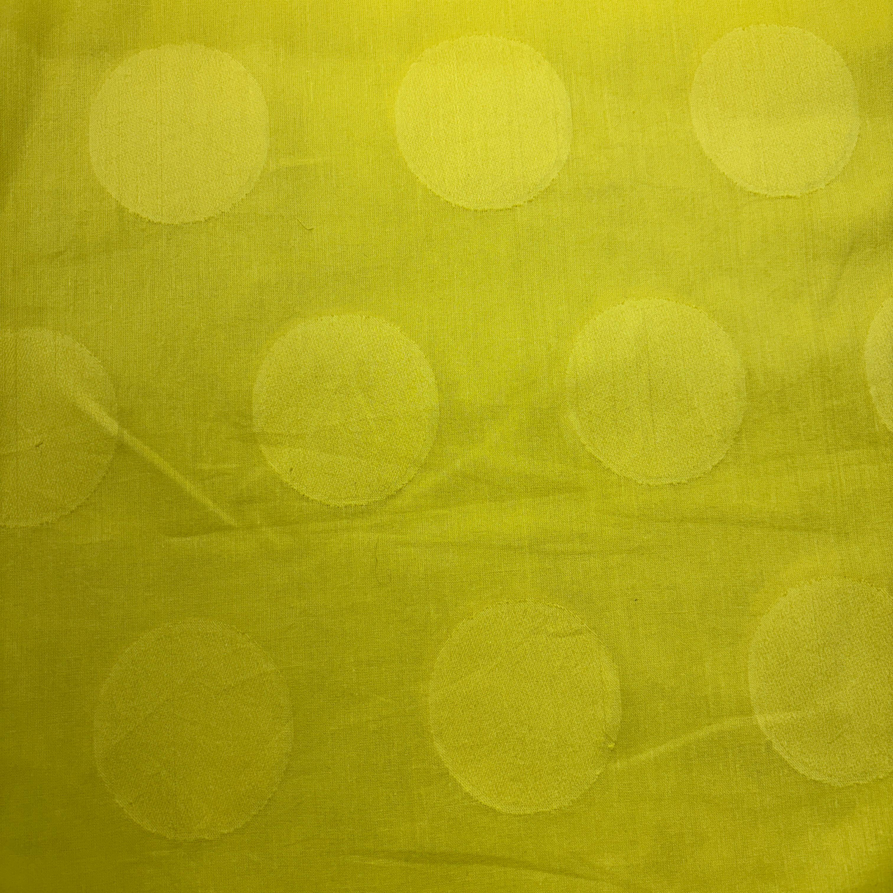 Yellow Geometrical Cotton Dobby Fabric 1936 - Image 2
