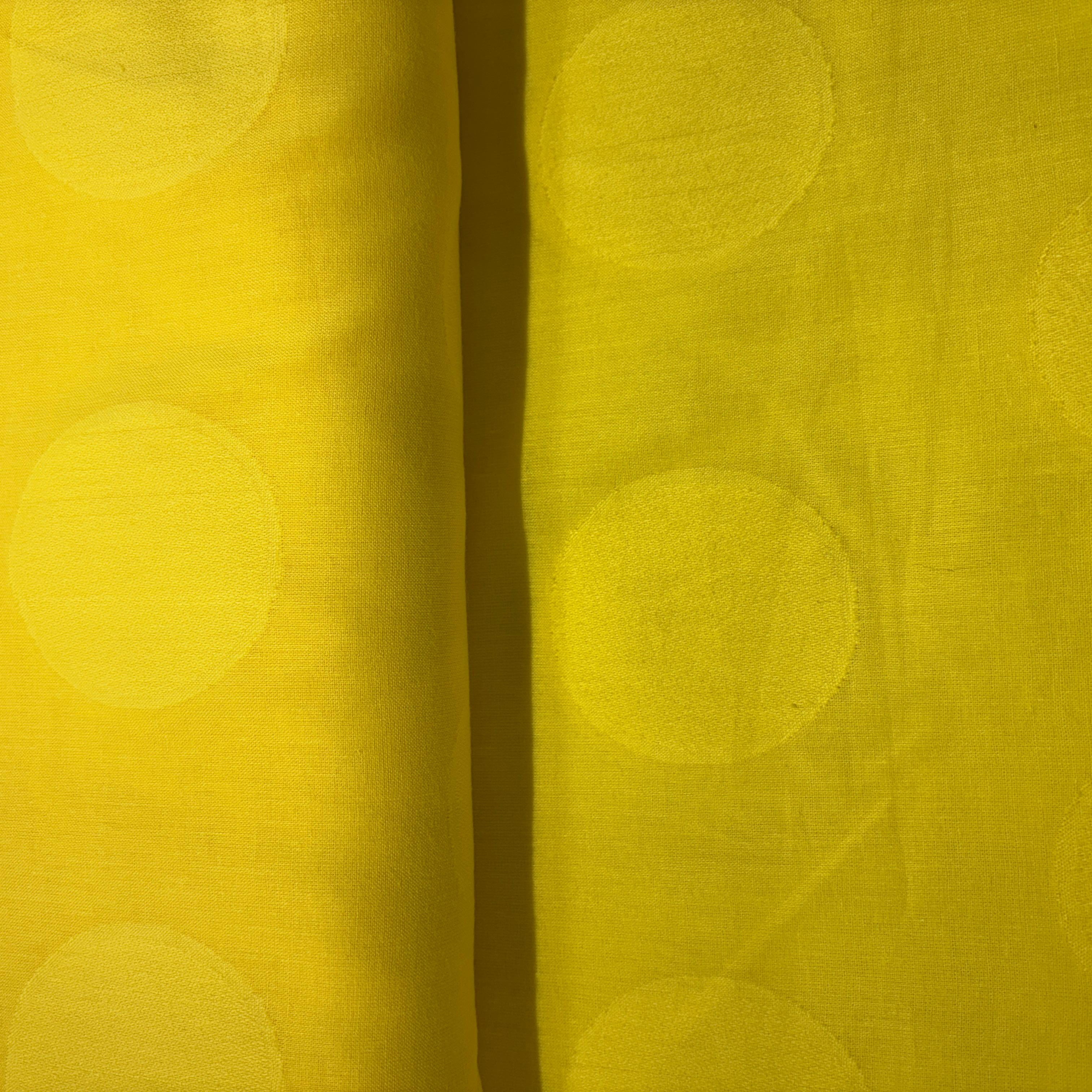 Yellow Geometrical Cotton Dobby Fabric 1936 - Image 3