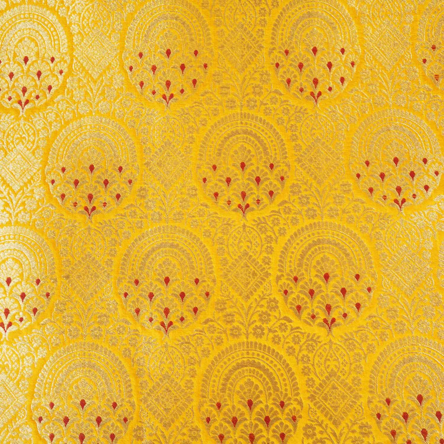 Yellow Jaal with Mina Buta Brocade Fabric KR-28055 - Image 4
