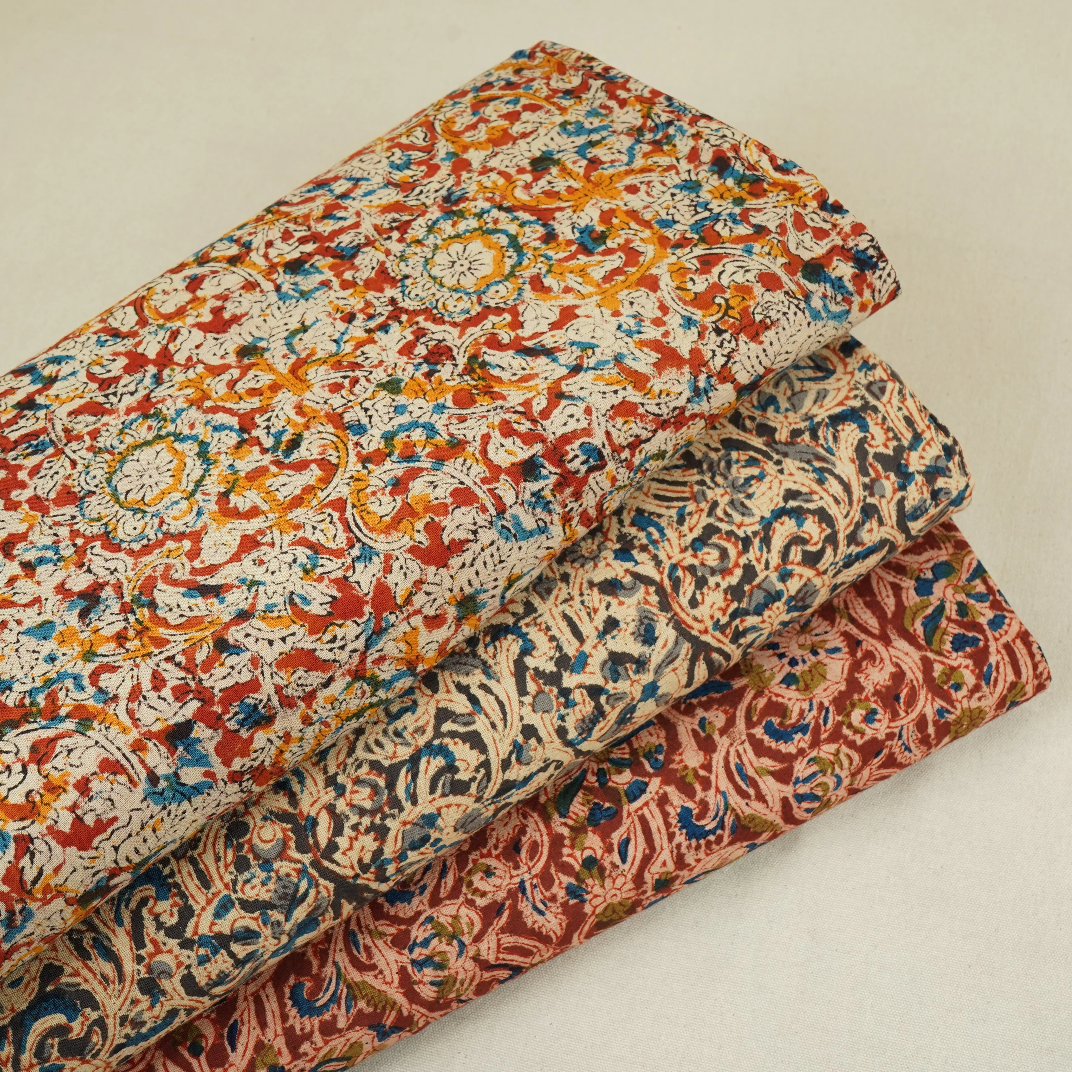 Yellow Kalamkari Print Cotton Fabric MFR-29847 - Image 5
