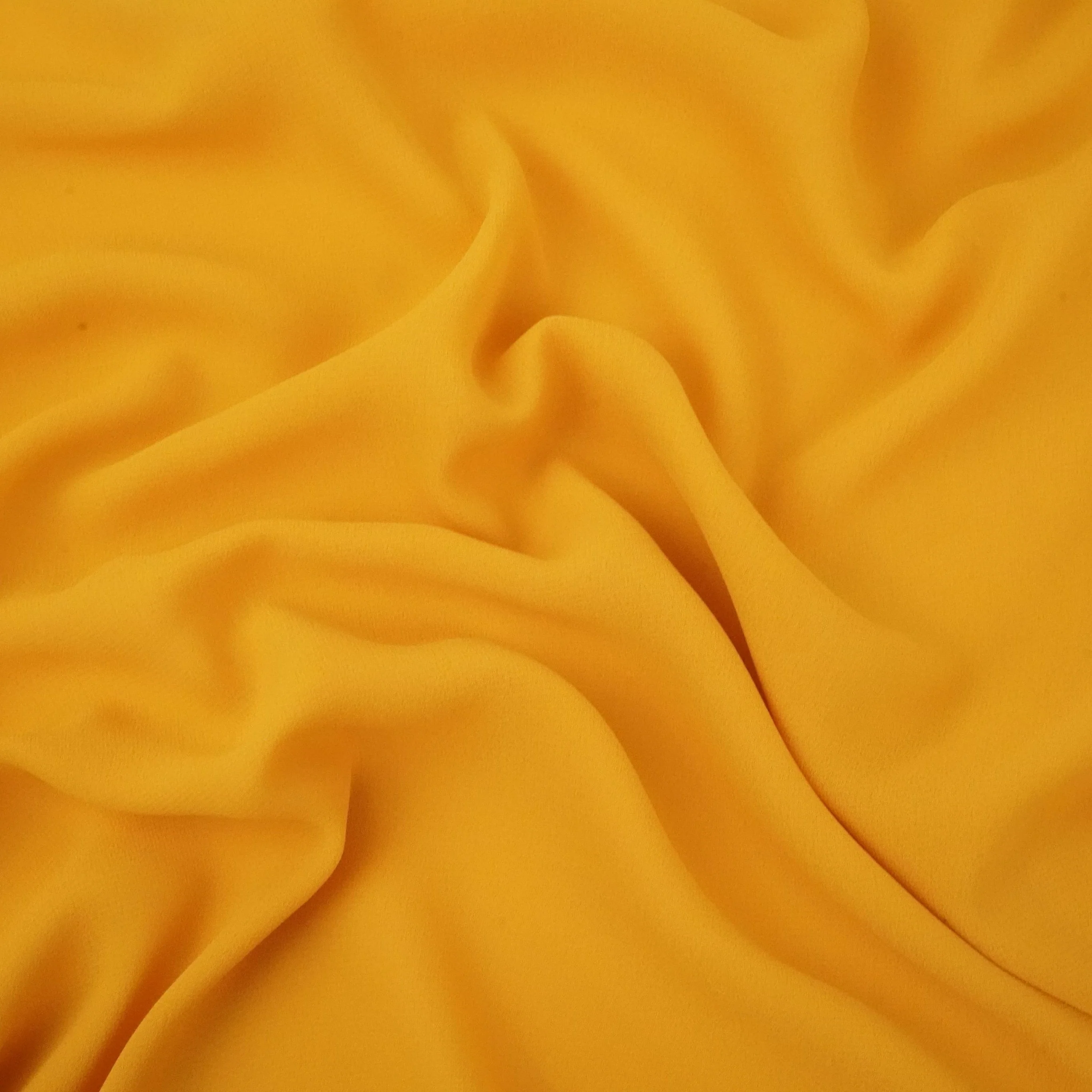 Yellow Solid 60Gm Georgette Fabric SSMG-43 - Image 3
