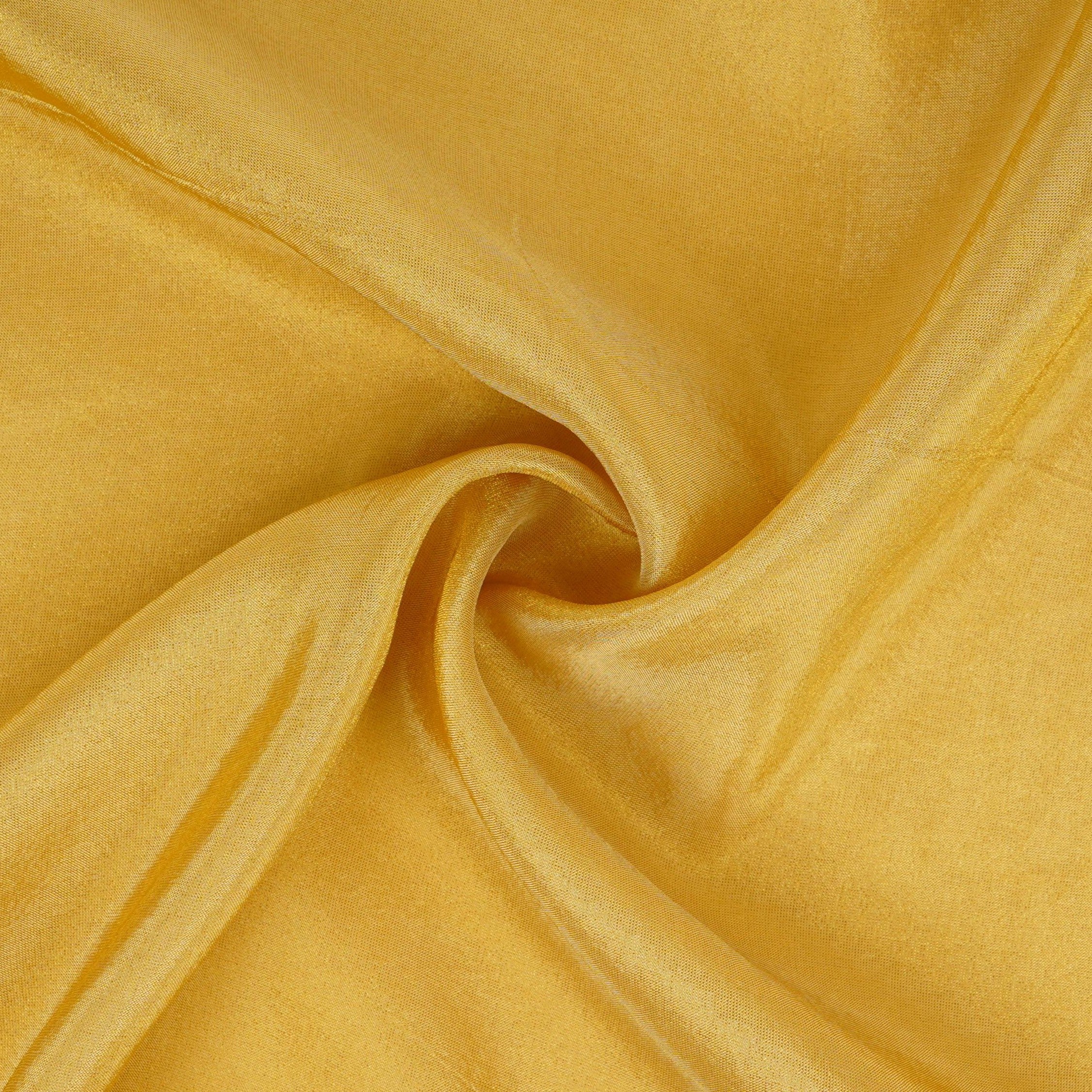 Yellow Solid Shimmer Tissue Fabric NFS-02 - Image 4