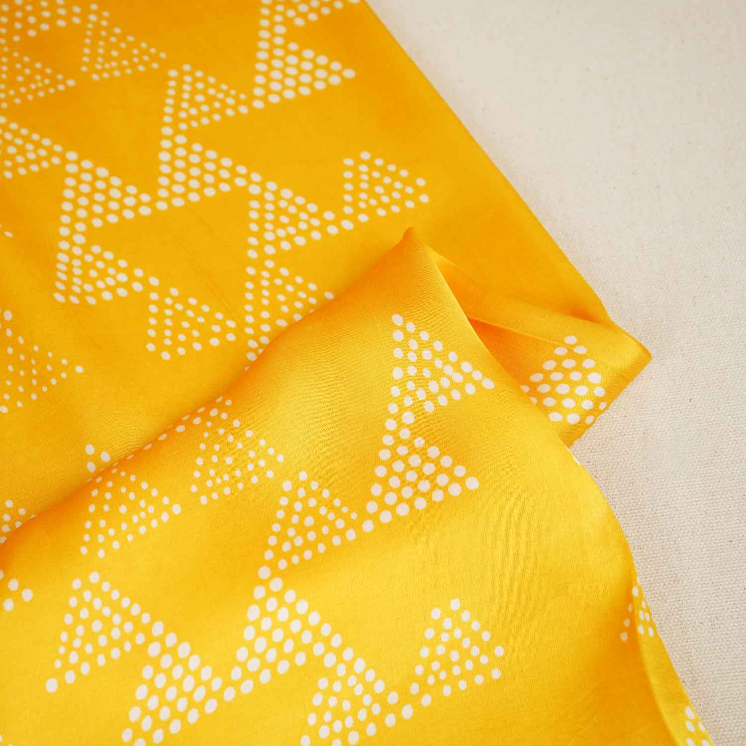 Yellow Tropical Print Modal Satin Fabric SF-27585 - Image 2