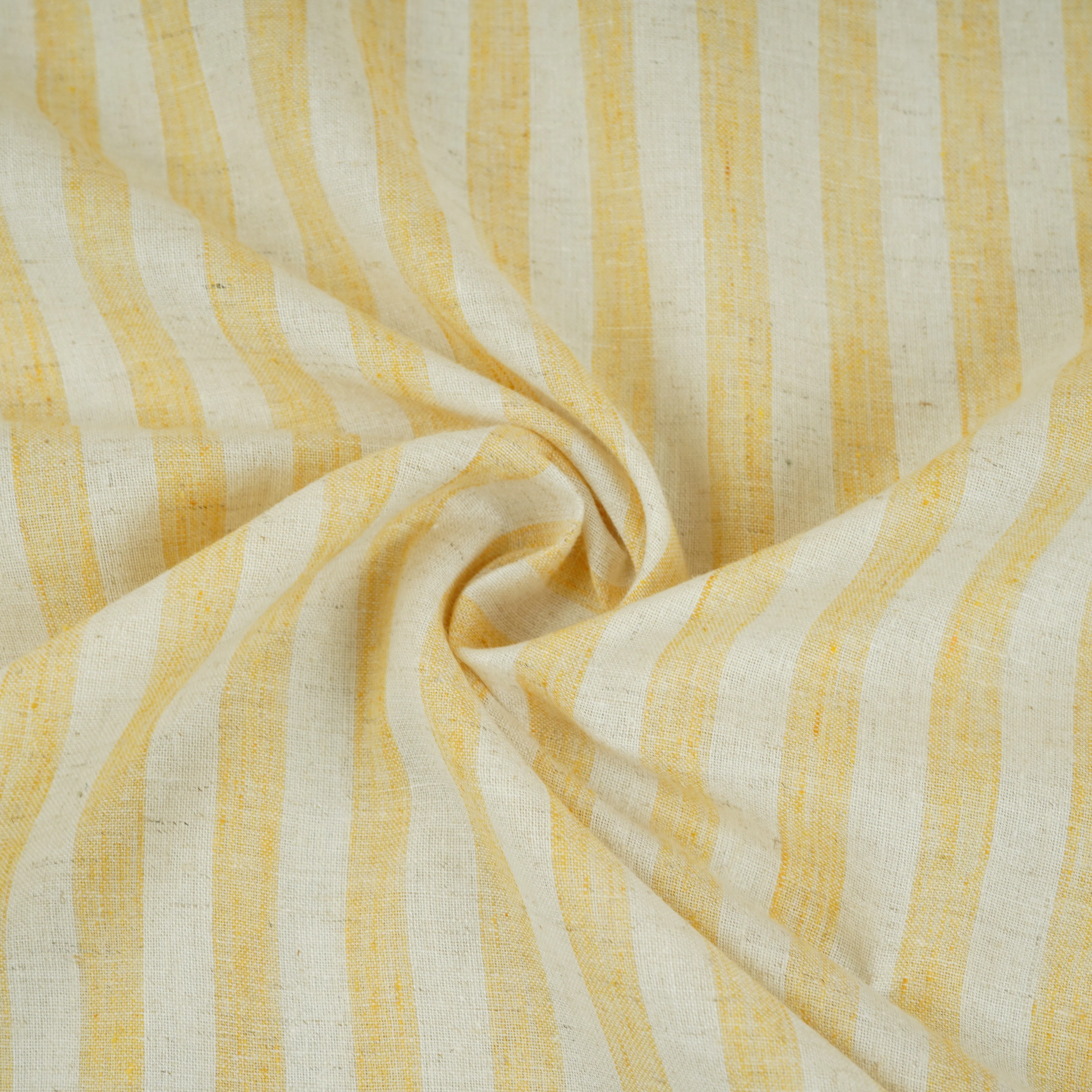 Yellow & White Stripes Linen Fabric RS-30234 - Image 3