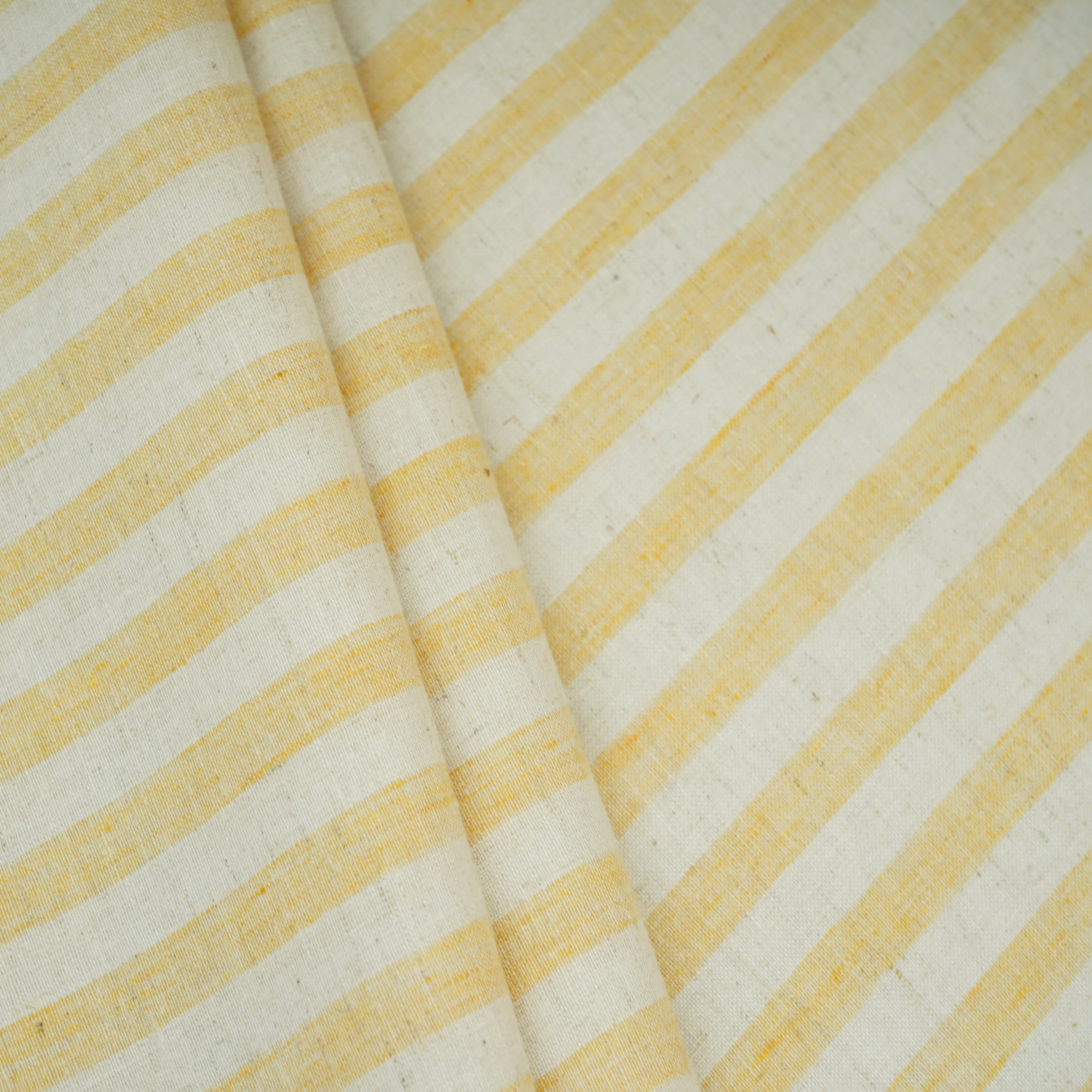 Yellow & White Stripes Linen Fabric RS-30234 - Image 4