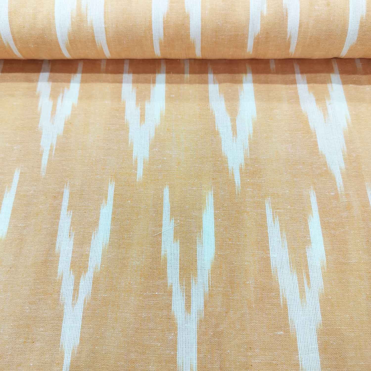 Yellow With White Ikkat Print Cotton TU-7918 - Image 2