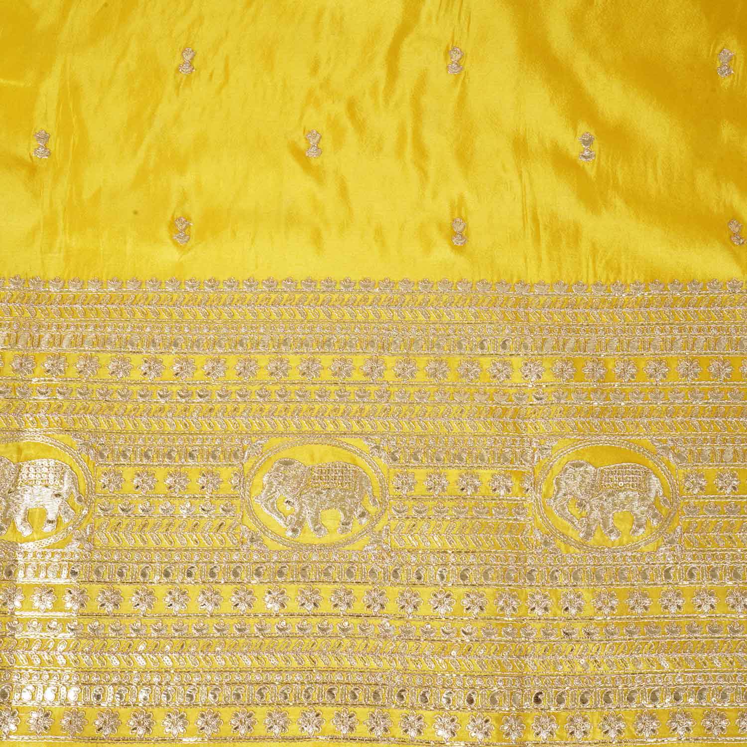 Yellow Zari Embroidery Tissue Fabric SC-27824 - Image 4